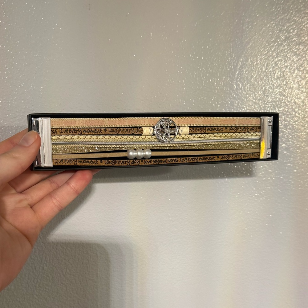 Beautiful Gold and Silver Bracelet with Pearl Accents